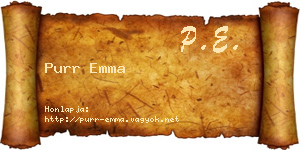 Purr Emma névjegykártya